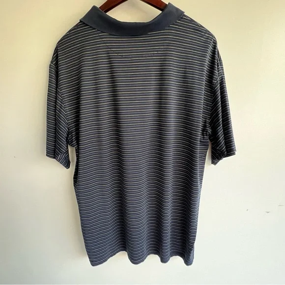 Pebble Beach Golf Links Polo Shirt XL Blue Striped Cotton Classic Golf Logo - Picture 9 of 11